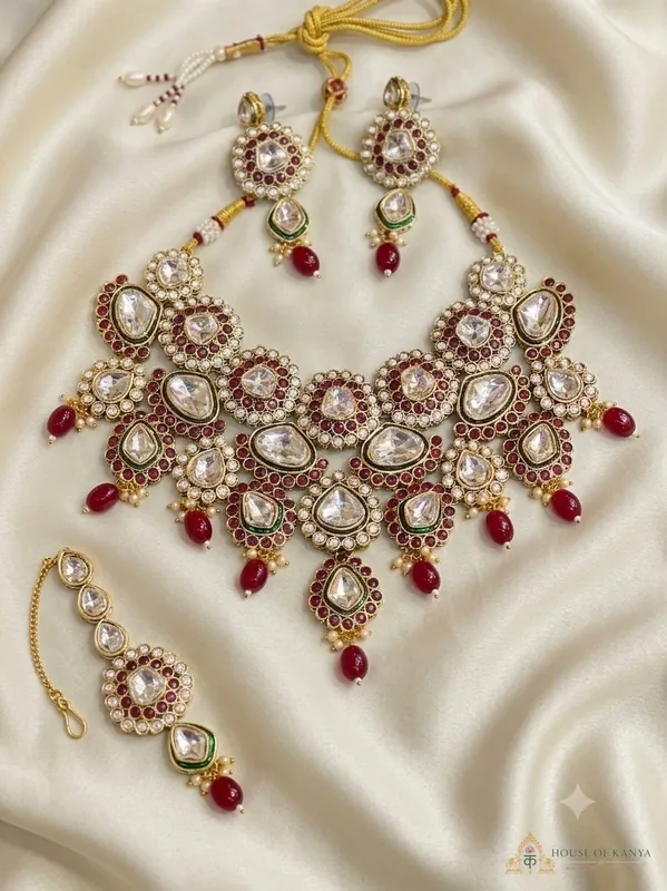 Ruby Drop Kundan Set — destination wedding jewellery rental Gurgaon