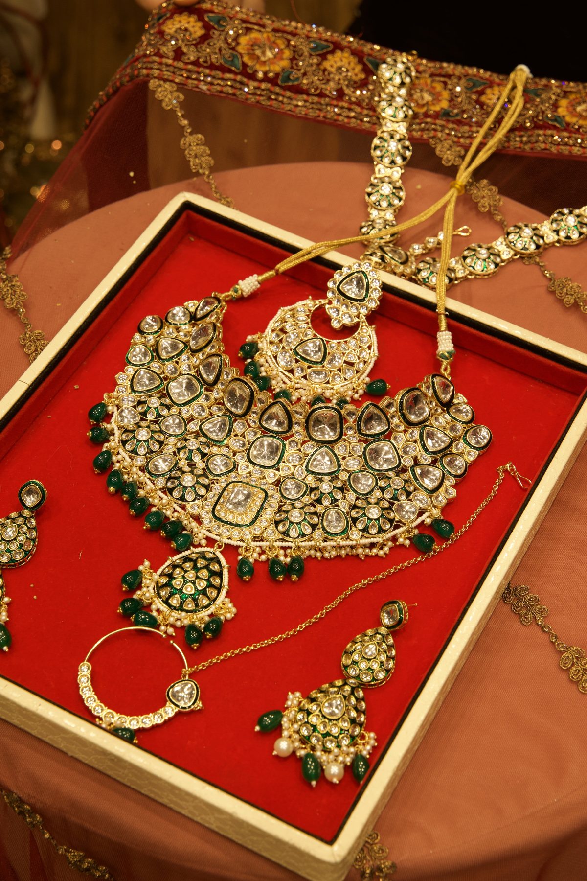 Bridal jewellery set for rent at House of Kanya in Gurugram