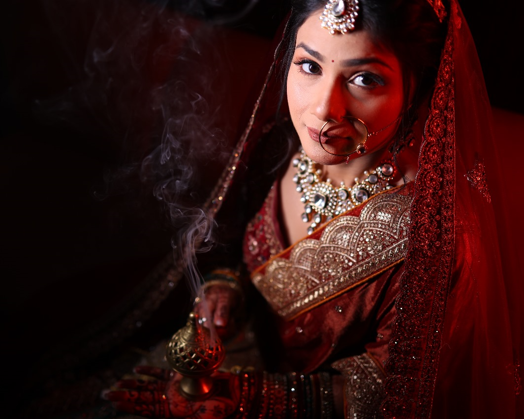 House of Kanya bride styled in premium bridal jewellery