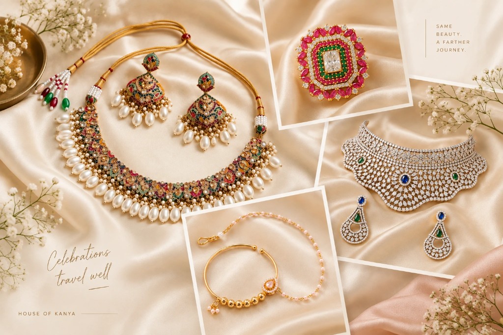 Destination jewellery on silk — celebrations travel well, House of Kanya