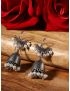 Silver-Plated Contemporary Oxidised Jhumkas