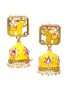 Enamel Meenakari Elephant Jhumkha-Yellow