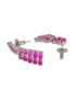 Designer Silver plated Magenta Pink Stone CZ stone stud Necklace