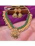 Maa Lakshmi Stone-Coin, Antique Finish-Green