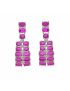 Designer Silver plated Magenta Pink Stone CZ stone stud Necklace