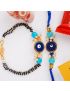 Evil Eye Dori (Aqua) and Mangalsutra Bracelet (Combo)