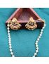 Gajadhar Pearl Chain Antique Set-Red