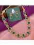 Pleasing Floral Stone Antique Set-Green