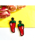 Red Chilly Pepper, Beaded Earring