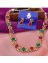 Pleasing Floral Stone Antique Set-Multicolor
