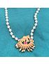 Gajadhar Pearl Chain Antique Set-Red