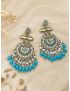 Traditional GP Long Dangler Earring-Sky Blue