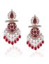 Statement GT Pearl drop Chandbali -Red