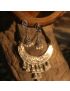 Jhumki Style Chand Tribal Thread Necklace