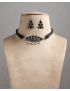 Jaipuri Thread Oxidized Black Stone Choker Set