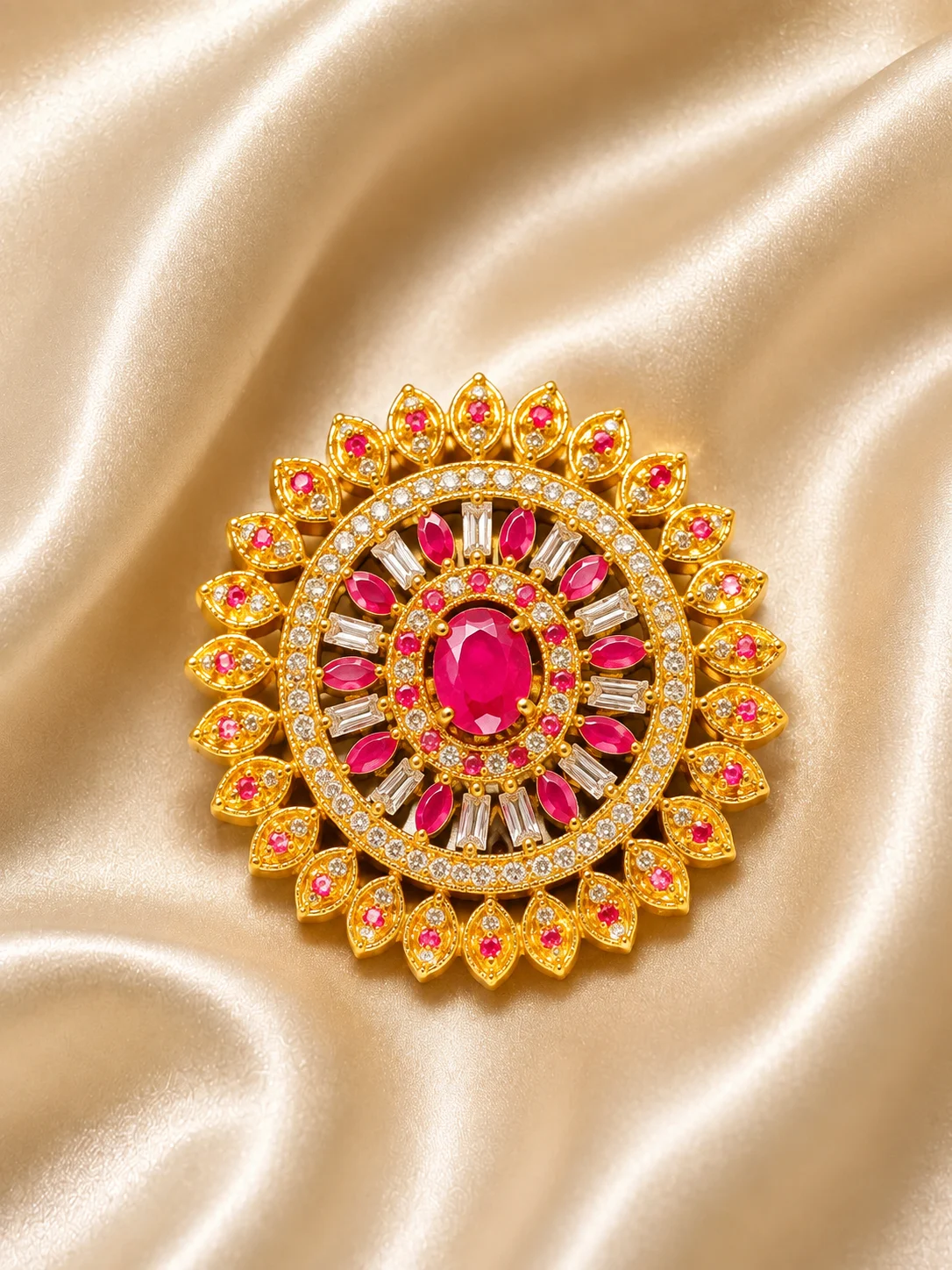 Pink petal baguette statement ring add-on for rental