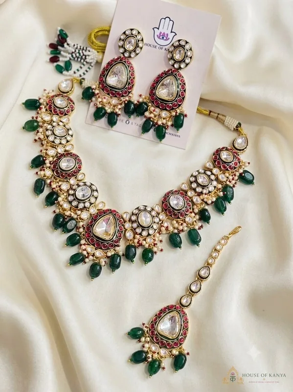Pastel Meenakari Bridal Set — bridal jewellery on rent in Gurgaon