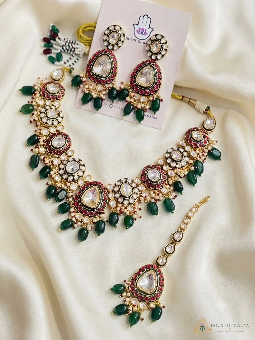 Pastel Meenakari Bridal Set — bridal jewellery set on rent in Gurgaon | House of Kanya