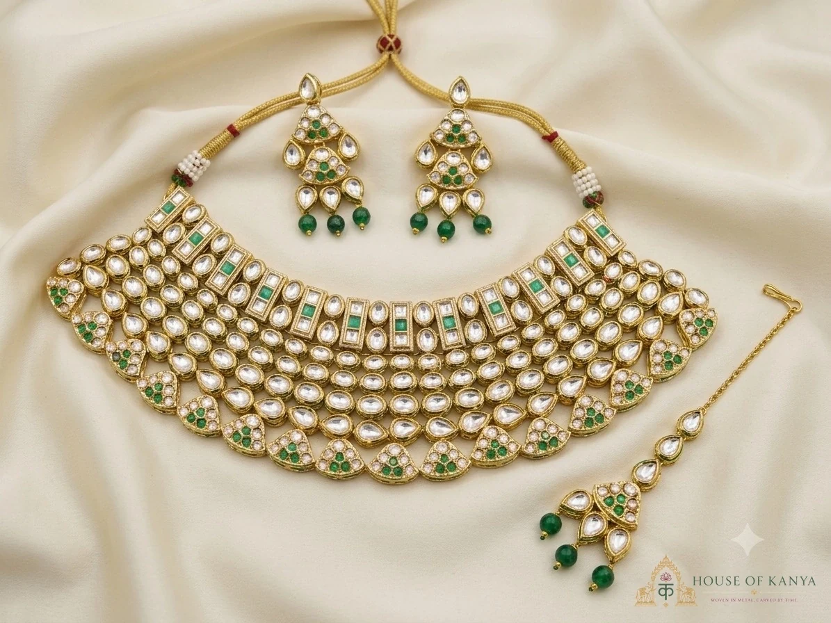 Pearl Haar Bridal Set — bridal jewellery set on rent in Gurgaon | House of Kanya
