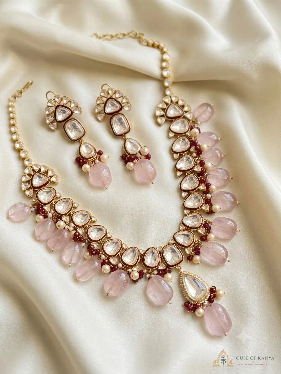 Soft Pastel Bridal Set — bridal jewellery set on rent in Gurgaon | House of Kanya